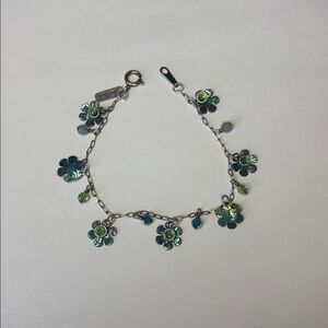 Floral Charm Bracelet in Blue and Green